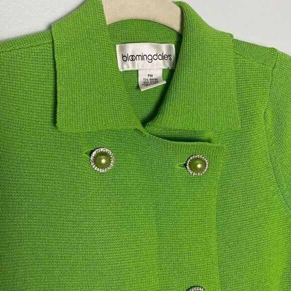 Vintage Double Breasted Collared Sweater Rhinestone Buttos - Picture 3 of 11